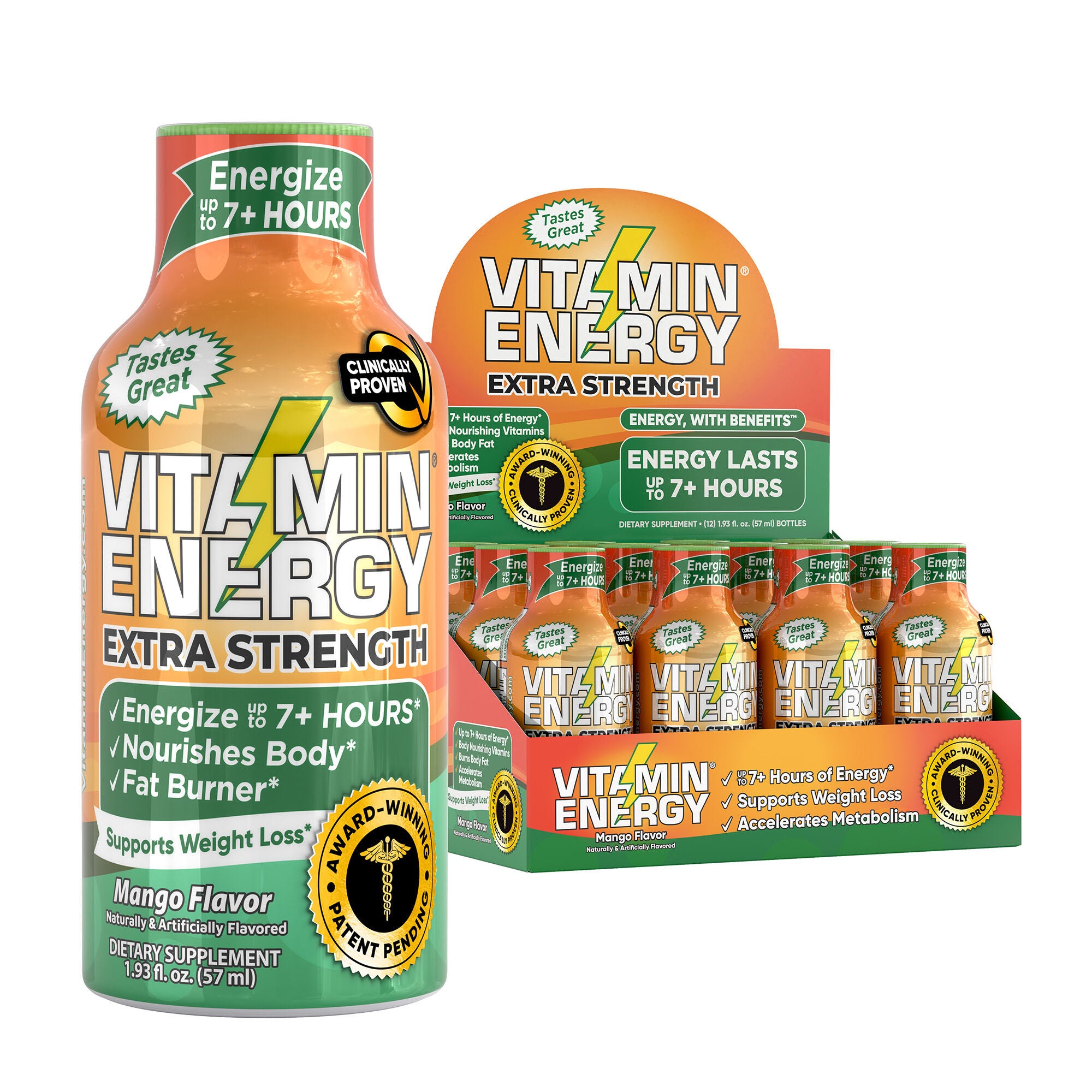 Immune+ Energy with Benefits - Mango - 1.93 oz. (12 Bottles)  | GNC
